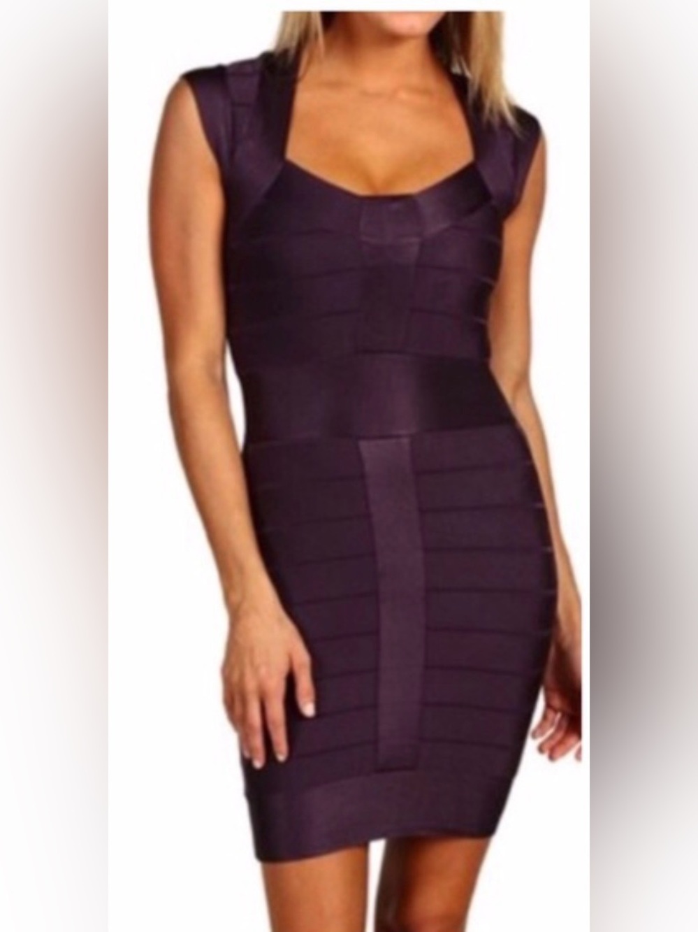 French Connection | New Bodycon bandage mini dress Women’s size 10 amethyst NWT